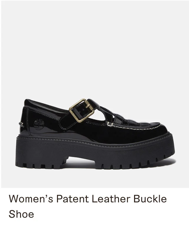 Women's Patent Leather Buckle Shoe