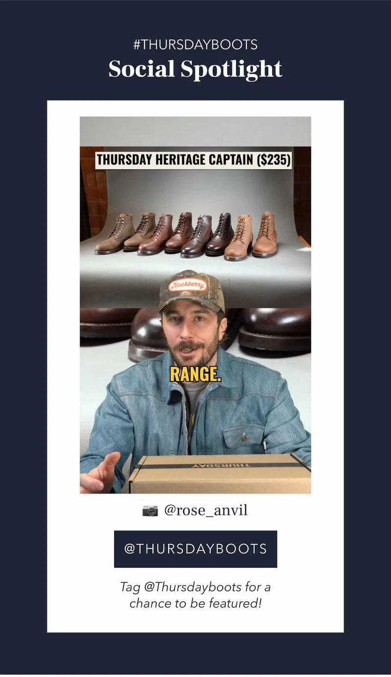 Follow us @Thursdayboots