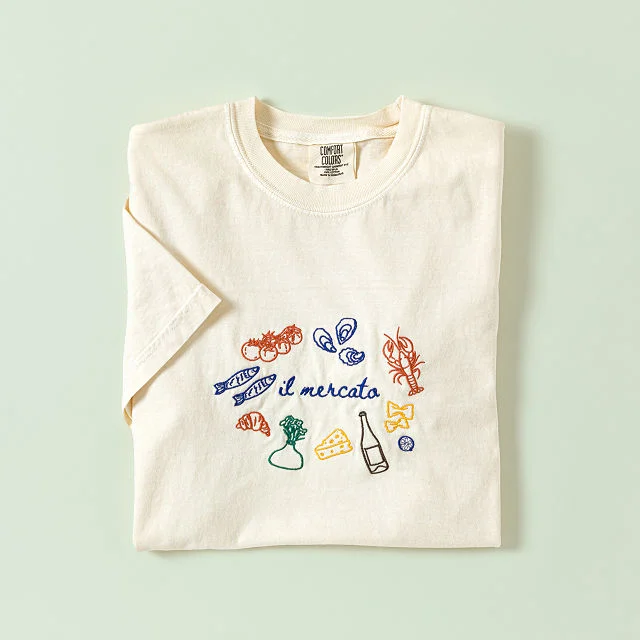 Market Day Embroidered T-Shirt