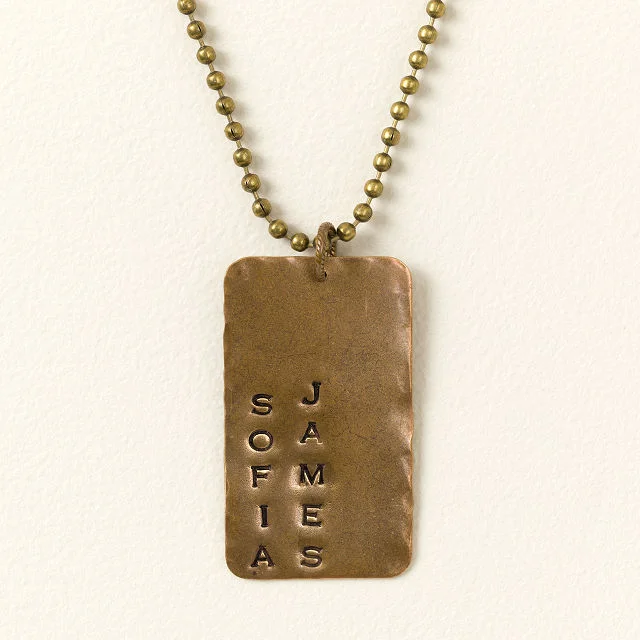 Hand-Stamped Men's Dog Tag Necklace
