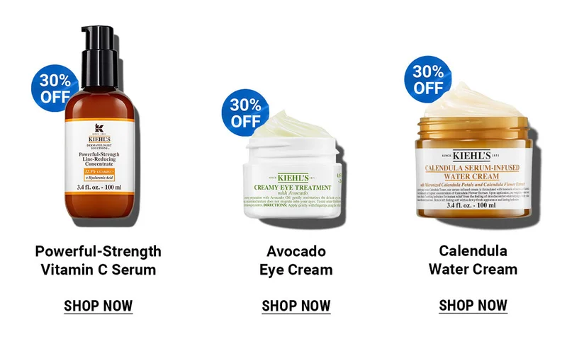 Powerful-Strength Vitamin C Serum, Avocado Eye Cream, Calendula Water Cream