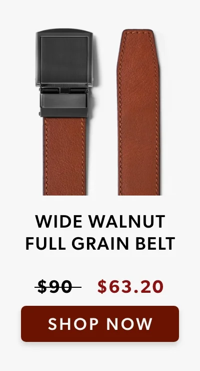 Wide Walnut Full Grain Leather Belt