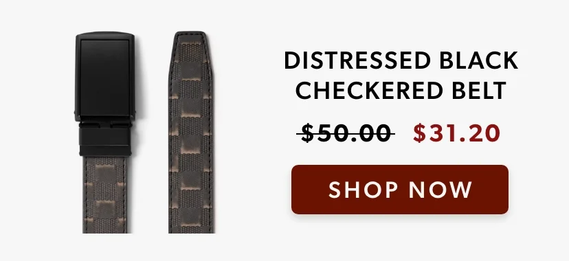 Distressed Black Checkered Belt