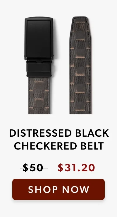 Distressed Black Checkered Belt