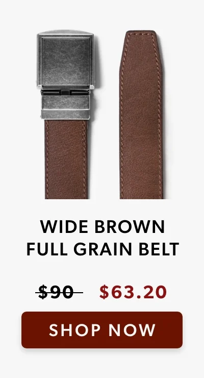 Wide Brown Full Grain Leather Belt