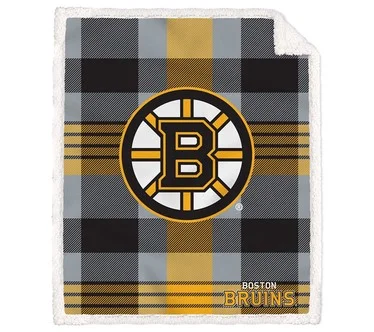 Pegasus Sports NHL Plaid Steel Royal Plush Sherpa Blanket