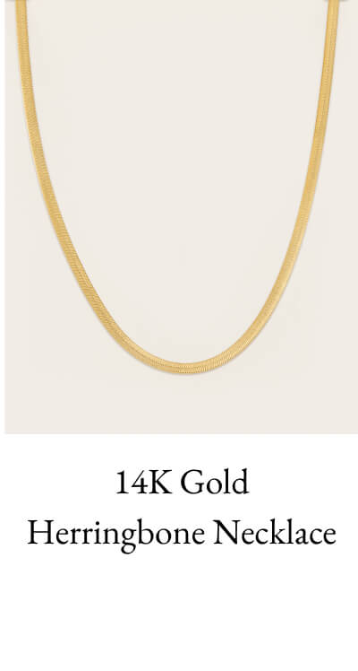 Accessories | 14K Gold Herringbone Necklace