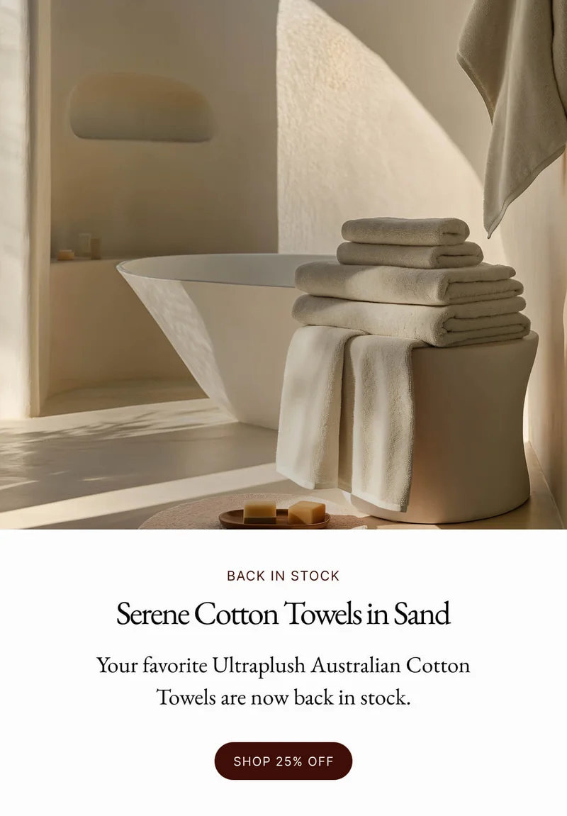 BACK IN STOCK | Serene Cotton Towels in Sand