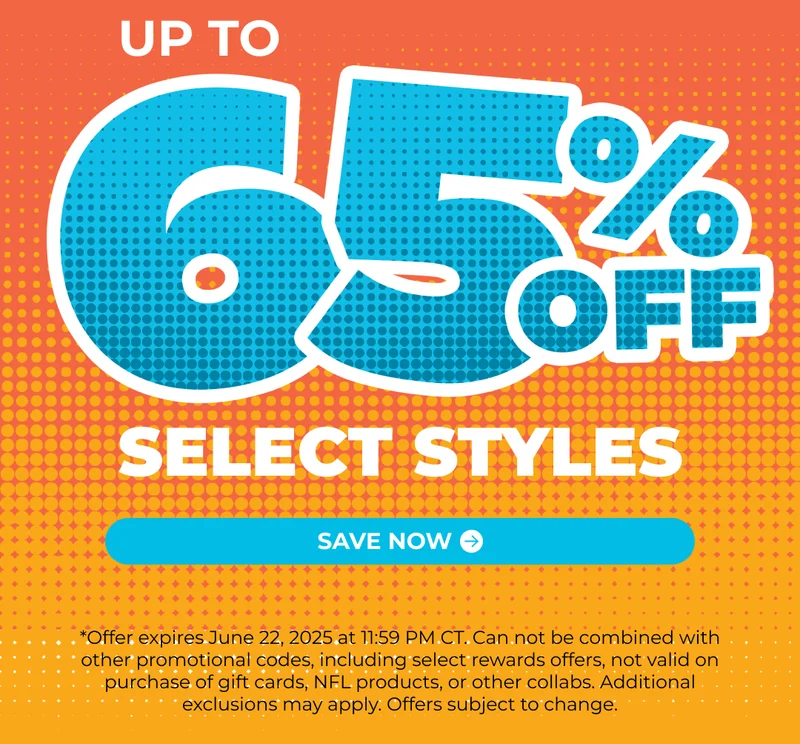 UP TO 65% OFF SELECT STYLES