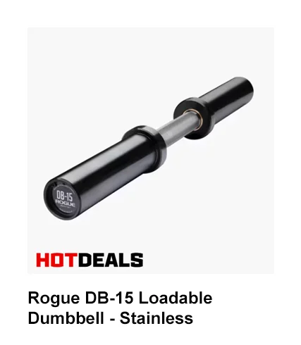 Rogue DB-15 Loadable Dumbbell - Stainless