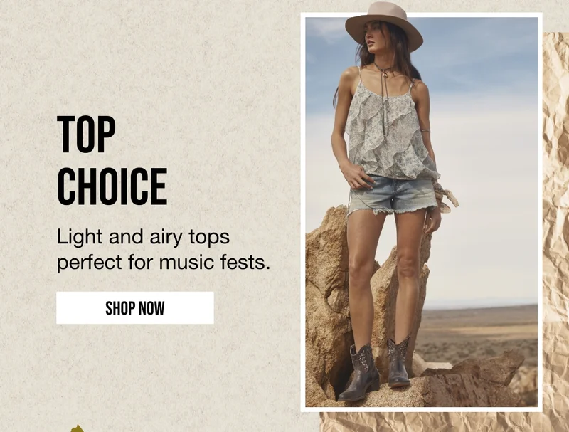 TOP CHOICE | Light and airy tops perfect for music fests.| SHOP NOW