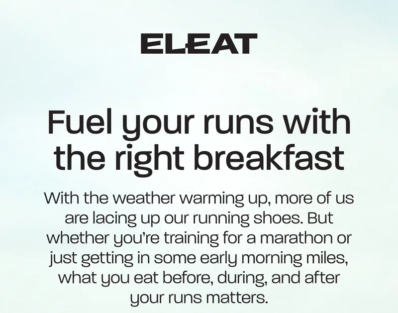 Fuel your runs with the right breakfast. With the weather warming up, more of us are lacing up our running shoes. But whether you’re training for a marathon or just getting in some early morning miles, what you eat before, during, and after your runs matters.