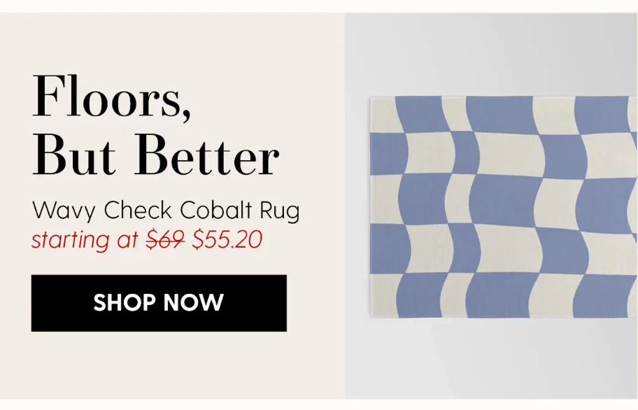 wavy check | cobalt Rug