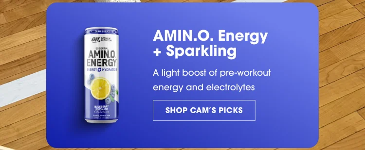 AMIN.O. Energy + Sparkling: A light boost of pre-workout energy and electrolytes.