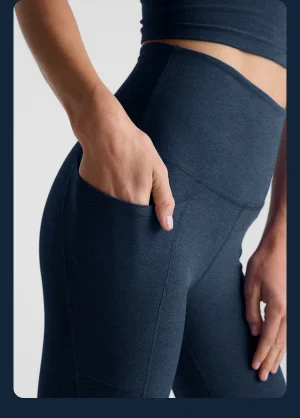 Spacedye Out Of Pocket High Waisted Midi Legging in Nocturnal Navy