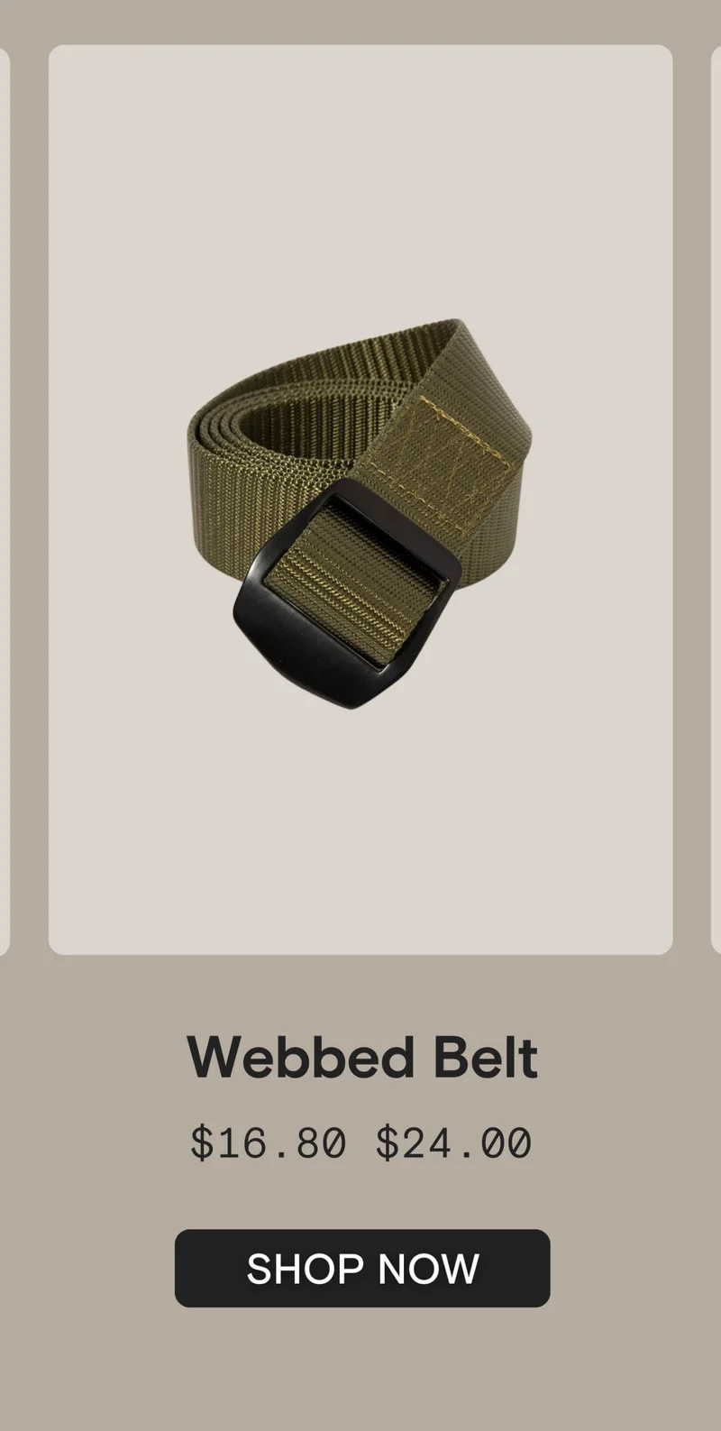 Webbed Belt - Olive