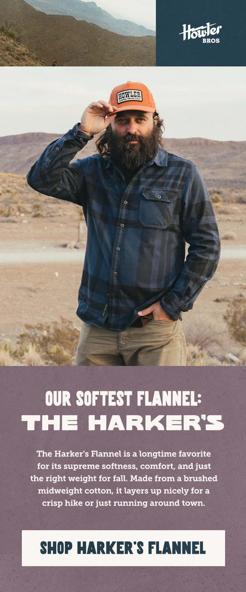 The Harker’s Flannel is a longtime favorite for its supreme softness, comfort, and just the right weight for fall. Made from a brushed midweight cotton that’s snug without the bulk, it layers up nicely for a crisp hike or just running around town.