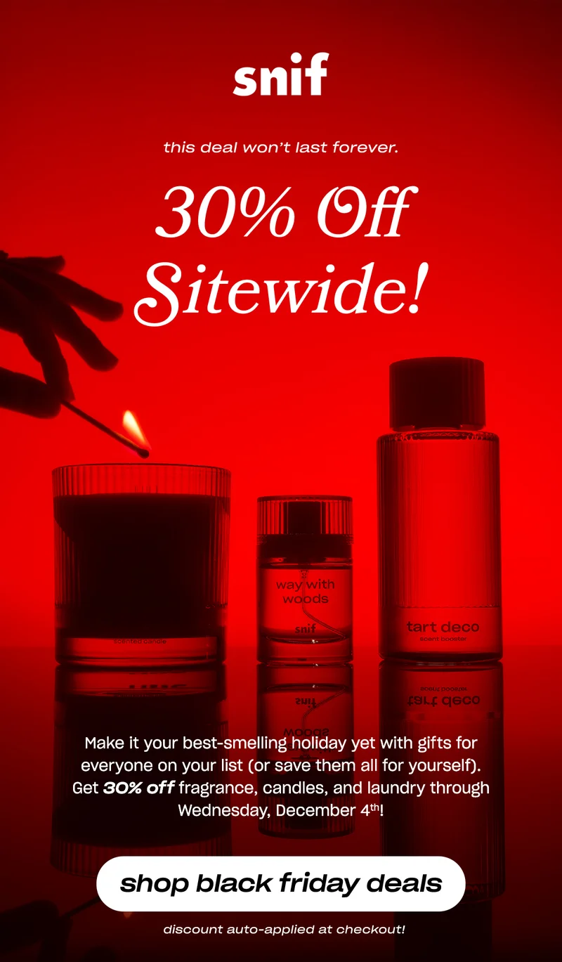 Make it your best-smelling holiday yet with gifts for everyone on your list (or save them all for yourself). Get 30% off fragrance, candles, and laundry through Wednesday, December 4th!