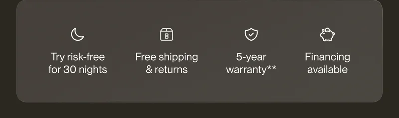 Try risk-free for 30 nights | Free shipping & returns | 5-year warranty