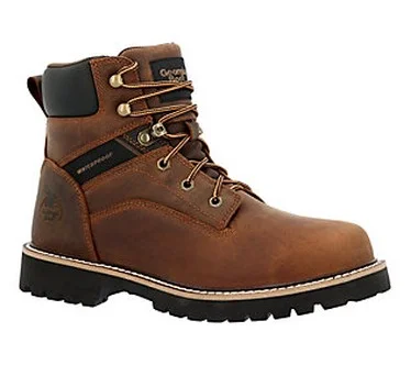 Georgia Boot Men's Core 37 Steel Toe WaterproofWork Boot  Size 10 Wide  Brown