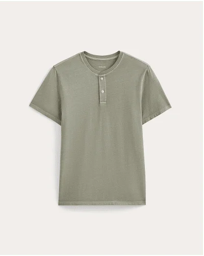 Image | The Essential Organic Garment-Dyed Henley | Seagrass