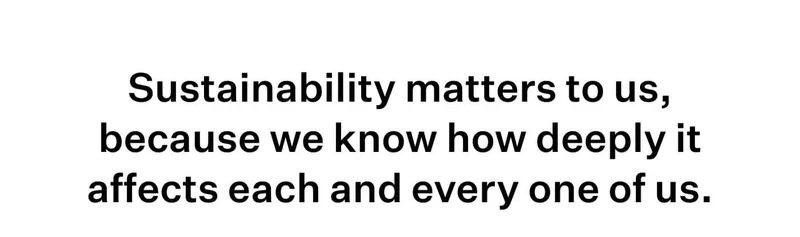 Sustainability matters to us, because we know how deeply it affects each and every one of us.
