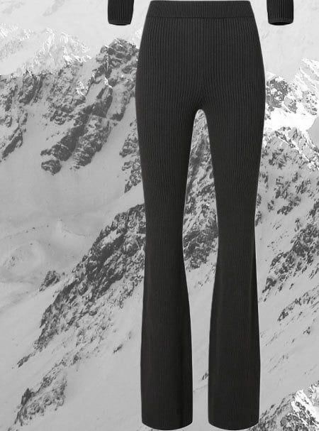 denim knit pant black