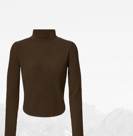 denim knit long sleeve espresso