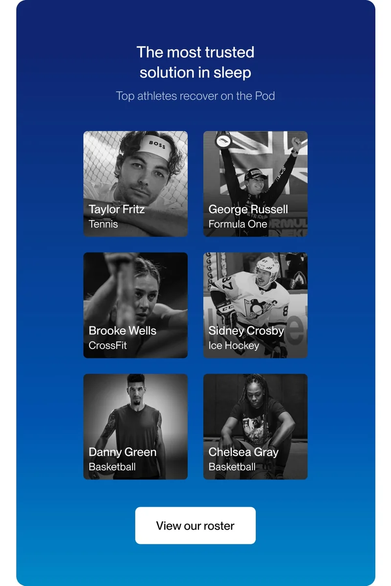 The most trusted solution in sleep Top athletes recover on the Pod