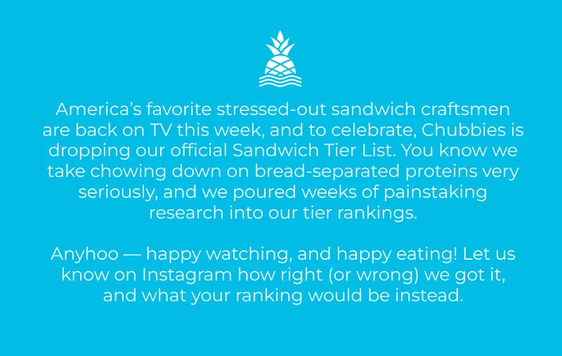 THE OFFICIAL CHUBBIES SANDWHICH TIER LIST