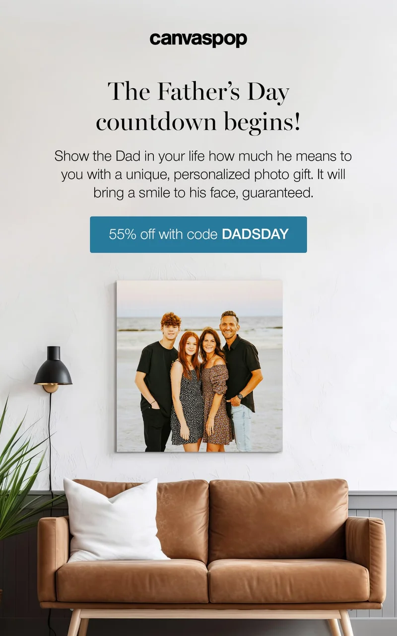 The Father's Day countdown begins! Show the Dad in your life how much he means to you with a unique, personalized photo gift. It will bring a smile to his face, guaranteed.