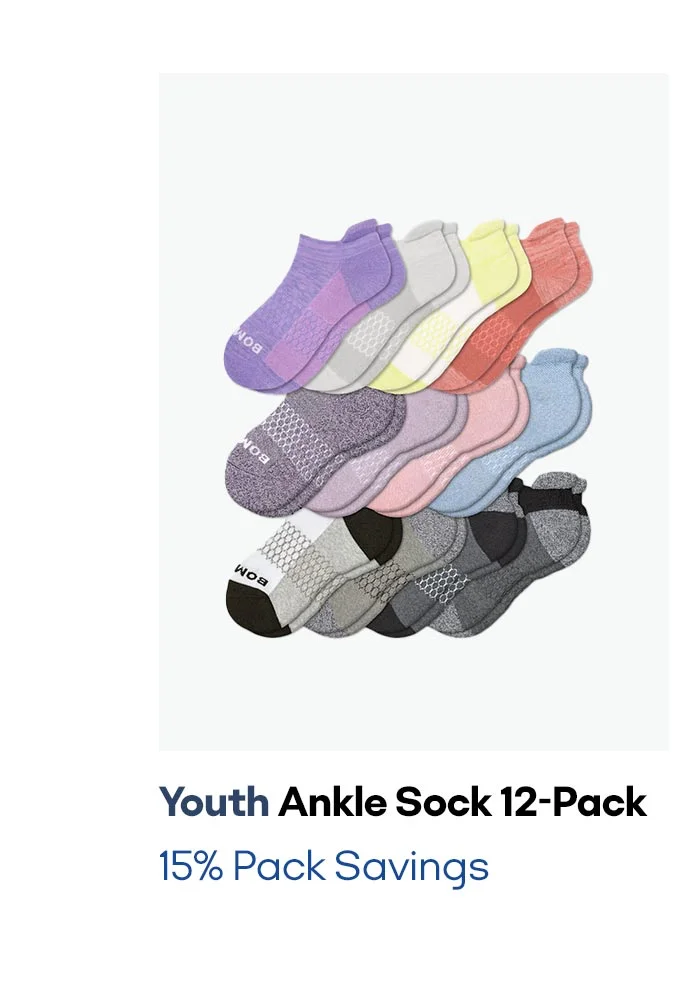 Youth Ankle Sock 12-Pack 15% Pack Savings
