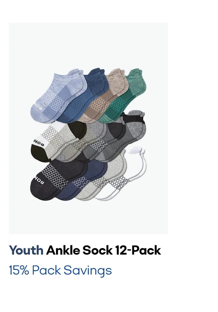 Youth Ankle Sock 12-Pack 15% Pack Savings