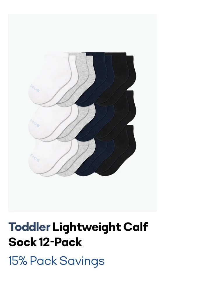 Toddler Lightweight Calf Sock 12-Pack 15% Pack Savings