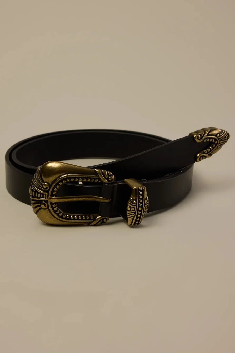 Image of Lucky Brand Western Suede Belt - Women's Accessories Belts in Black