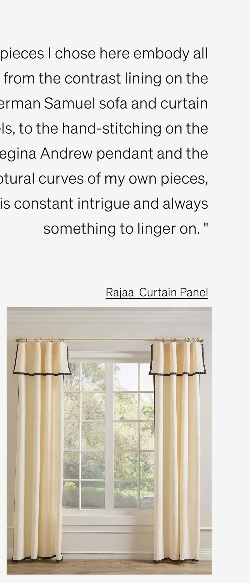 Shop Rajaa Light Filtering Curtain Panel