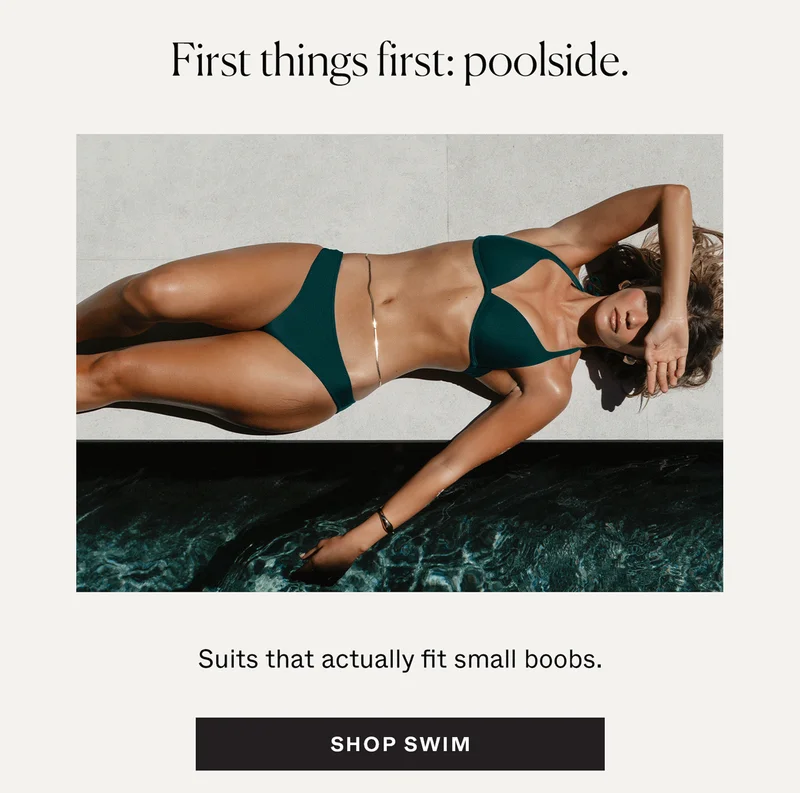 First things first: poolside. Shop Swim