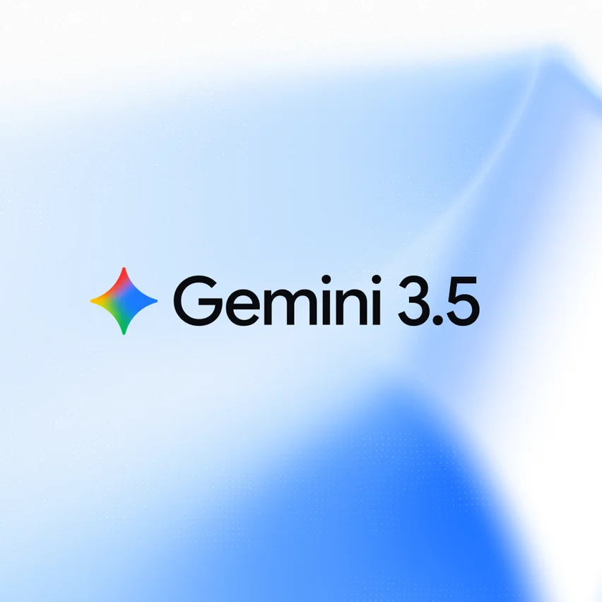 Gemini 3.5 logo with colorful four-pointed star icon.
