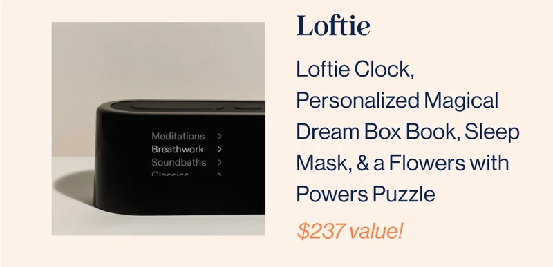 LOFTIE- Loftie Clock, Personalized Magical Dream Box Book, Sleep Mask, & a Flowers with Powers Puzzle $237 VALUE!