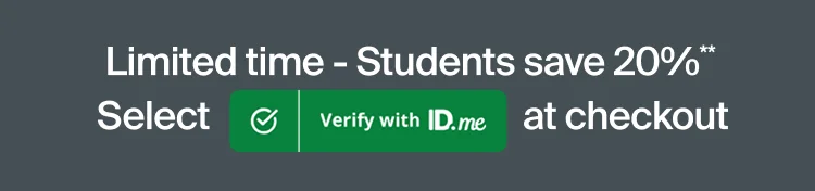 Limited time - Students save 20%** Select Verify with ID.me at checkout