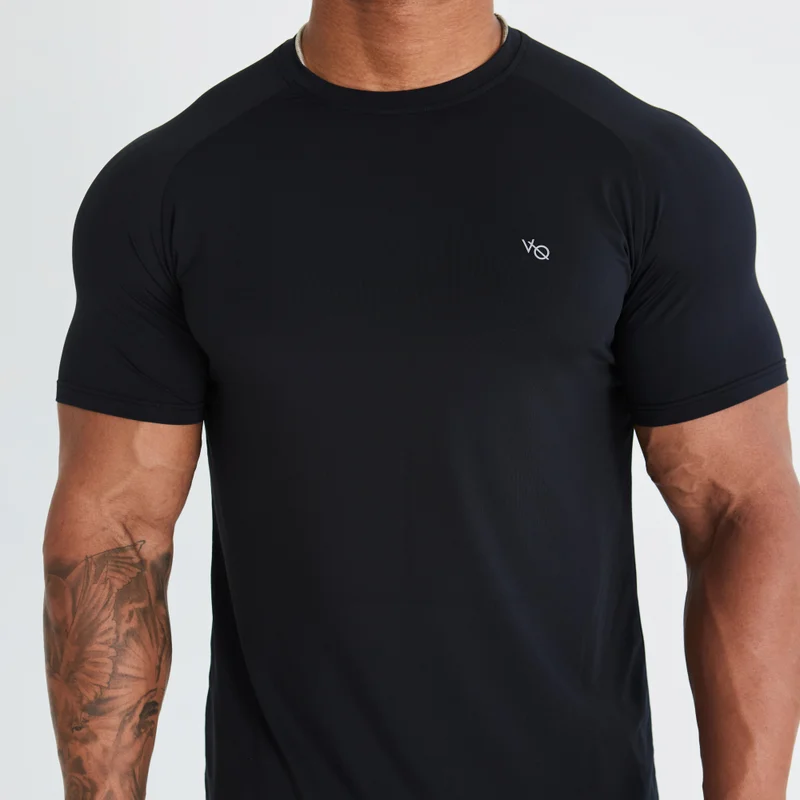 Image of Vanquish Essential Black Performance Short Sleeve T Shirt