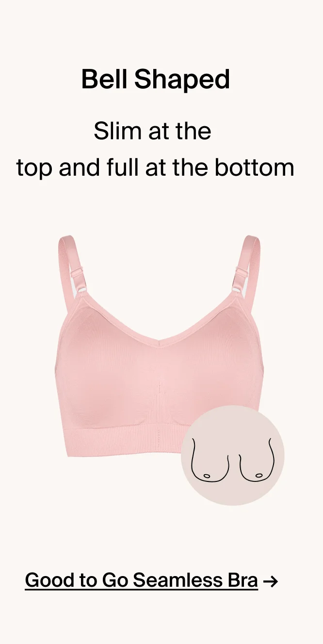 Bell shaped. Slim at the top and full at the bottom.