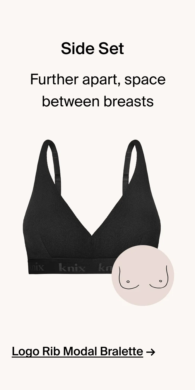 Side Set. Further apart, space between breasts.