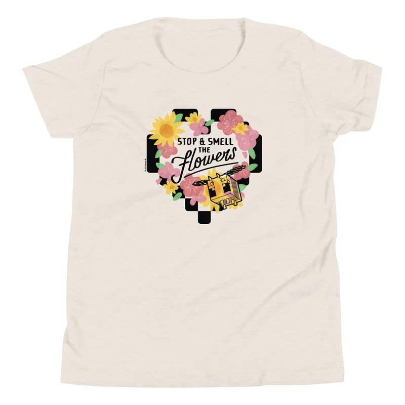 Image of Minecraft Stop & Smell The Flowers Kids Premium T-Shirt