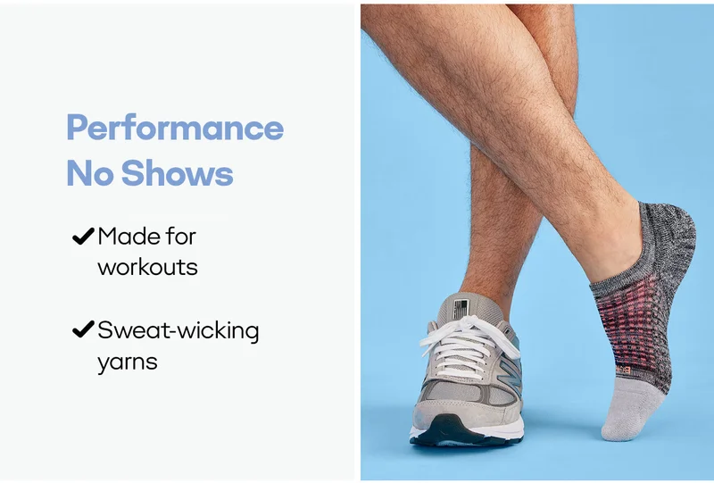 Performance No Shows Made for workouts Sweat-wicking yarns