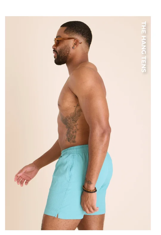 Textured Lined Classic Swim Trunk: The Hang Tens 5.5"