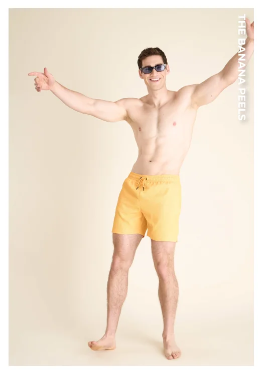 Textured Lined Classic Swim Trunk: The Banana Peels 5.5"