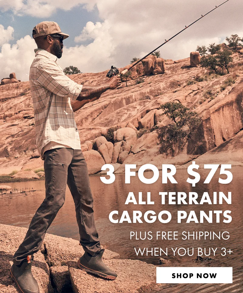 3 for $75 All Terrain Cargo Pants Plus free shipping when you buy 3+ Shop now