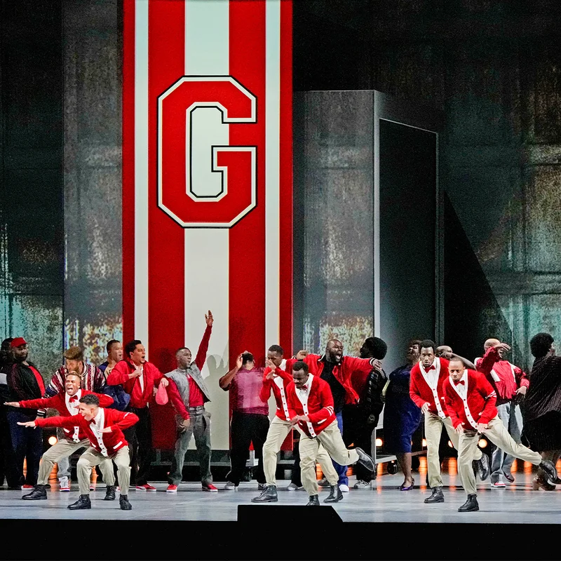 A photograph from a performance of “Fire Shut Up In My Bones”