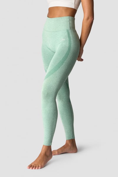 Image of Soft Seamless Tights Wmn Light Green Melange
